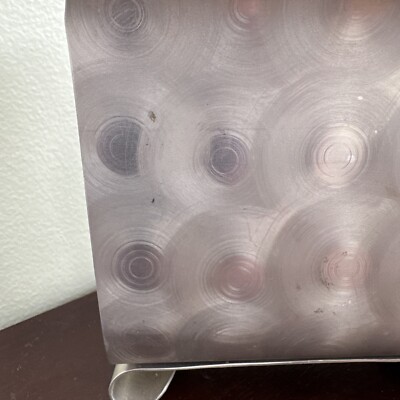 Vintage MCM Aluminum Napkin Holder Atomic Concentric Circles Retro 60s