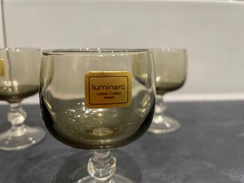 Luminarc Cordial Liqueur Stemmed Style Glasses - Smoked Style Tint Set of 4 - Picture 6 of 6