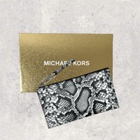 Michael Kors Mk Tasche Clutch GeldböRse Portmonee Jet Set Empire Leder Grau Neu