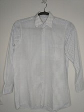Van Heusen Men S 15 32-33 White Blue Check Regular-Fit Wrinkle Free Dress Shirt