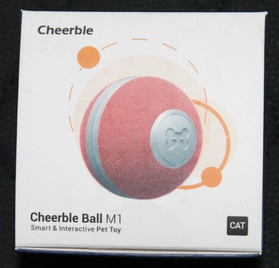 Cheerble Ball M1 Smart & Interactive Cat Pet Toy Ball - Red- Rechargeable New