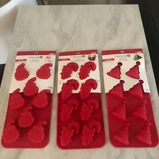 Celebrate It Christmas Candy Molds SET OF 3 - RED - BRAND NEW