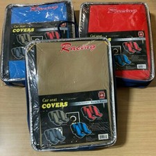 Two-tone Pu Leather Sport Racing Auto Seat Covers For Car Full 6 Piece Set