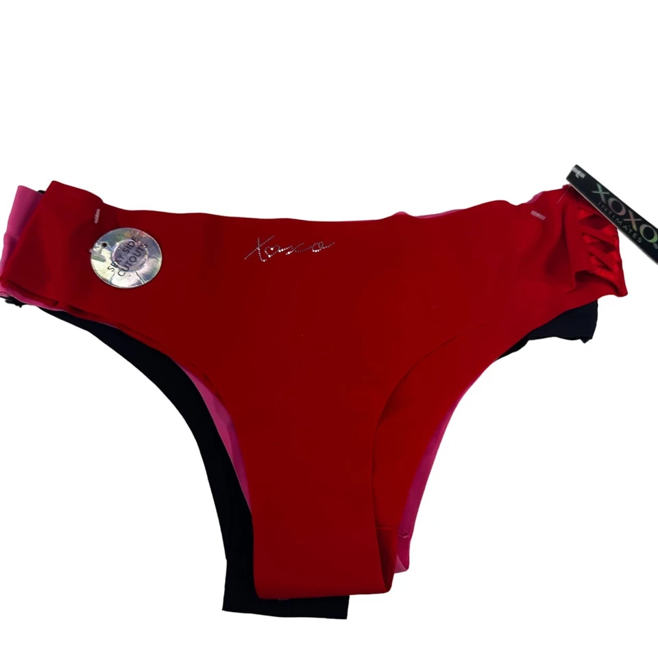 Lote De 3 XOXO Intimates Para Mujer Talla Mediana Panty Bikini Sexy Recortes Laterales Nuevo Foto 2 de 4