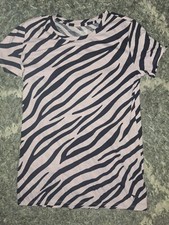 Victorias Secret PINK perfect crew T Shirt NEW size xs Pink zebra