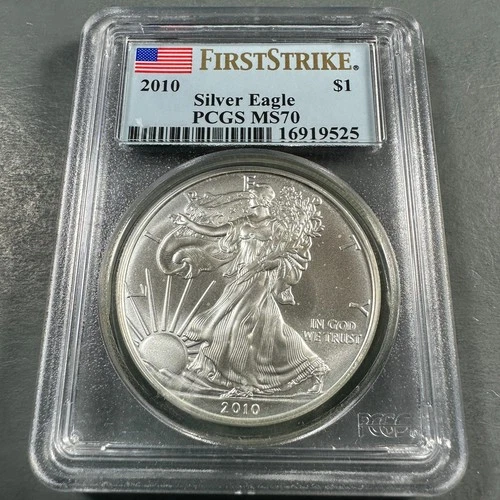 2010 Silver Eagle PCGS MS70, FIRST STRIKE (89279)
