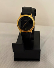 Tissot Stylist Unisex Quartz Analogue Gold Plated Black Dial Date Watch