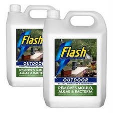 FLASH Outdoor Disinfectant and Cleaner, 2 x 5 Litres, Concentrate, Black Fluid