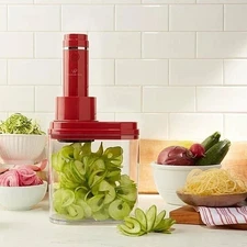 3-in-1 WOLFGANG PUCK Electric Spiralizer With 3 Blades * RED * Model BSPL0010