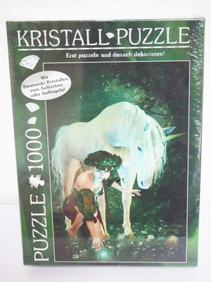 M.I.C. Kristall Puzzle 1000 Teile Einhorn Elfe Swarovski Steine Neu OVP Glitzer