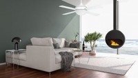 Vam Leiser Deckenventilator Vegalight Weiß 132 Cm Leuchte Fernbedienung RüCklauf