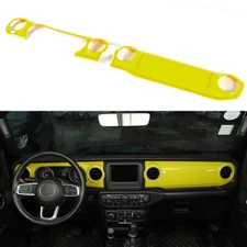 Yellow Center Console Dashboard Panel Cover Trim For Jeep Wrangler JL JT 2018-23
