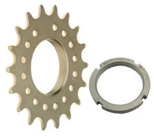 Mr Control TRST 3/32 Pro Track Cog & Lockring Fixed Gear Bike Hardnd CroMo/Nickl