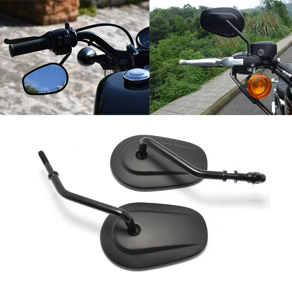 Espejos retrovisores laterales negros para motocicleta Harley Davidson Sportster XL 1200 hierro 883 EE. UU. Foto 2 de 4