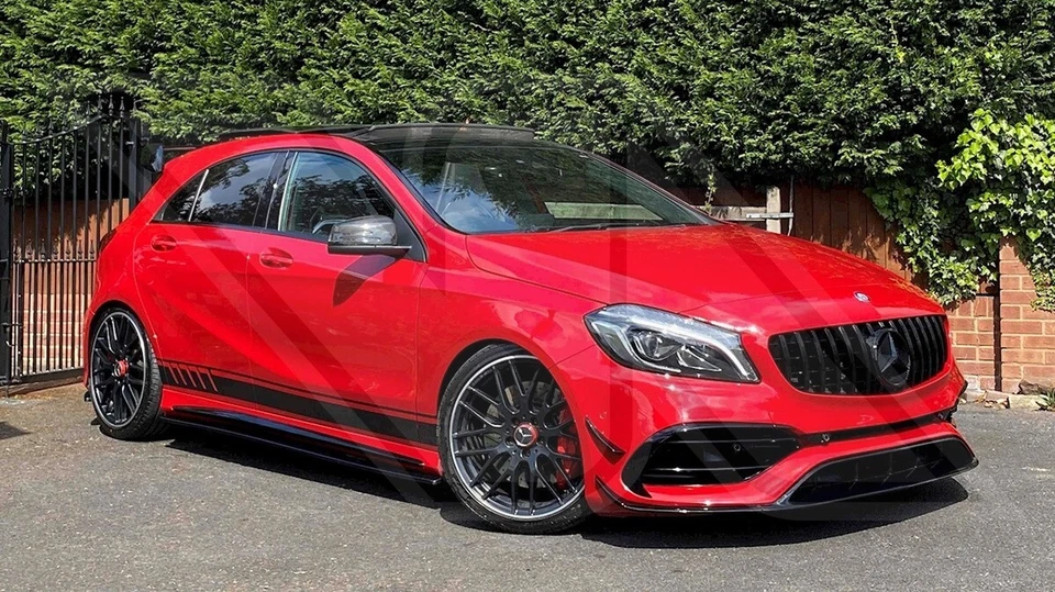 MERCEDES BENZ CLASSE A W176 16-18 A45 AMG PANAMERICANA GT STYLE NOIR BRILLANT... - Photo 3/4