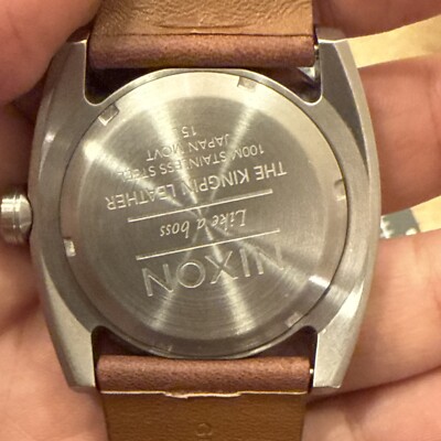 Nixon like a boss kingpin leather stainless men's watch 15L black