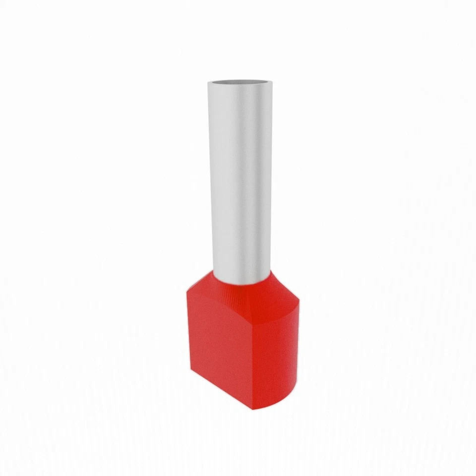 100Stück Zwillingsaderendhülsen isoliert rot 2x1mm2/8mm Endhülse Kabelschuhe - Bild 1 von 1
