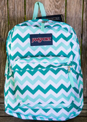 aqua dash jansport superbreak backpack JANSPORT Authentic NWT Backpack SUPERBREAK Teal White Zig Aqua Dash  JS00T5010C6