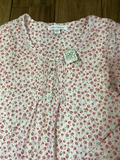 Carole Hochman SET 100% Soft Cotton Size XS Sleepwear Set in Ivory Orange Floral