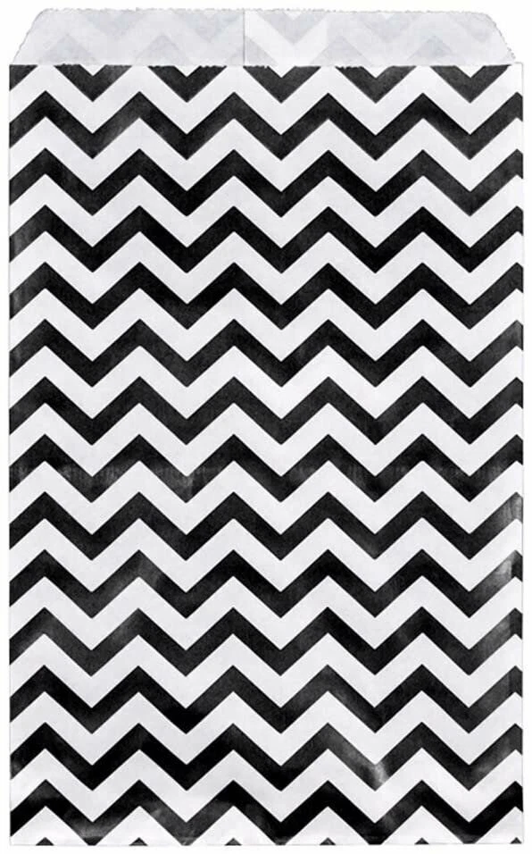 200 peças de sacolas de papel Chevron para presente compras várias cores e tamanhos disponíveis - Imagem 3 de 4