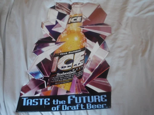 Vintage 1993 BUD ICE DRAFT BEER Metal Sign Anheuser-Busch, Inc. approx 30" x 19"