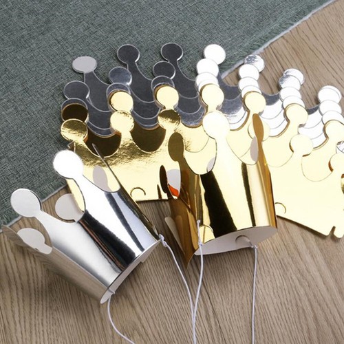 12 PIEZAS Sombreros de Corona de Papel Coronas de Cumpleaños para Niños Decoraciones de Fiesta - Imagen 10 de 12