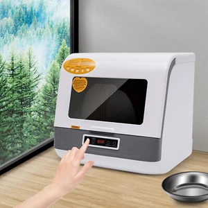 800W Tabletop Dishwasher Portable Microcomputer Dishwasher 8L w/ Fan Drying