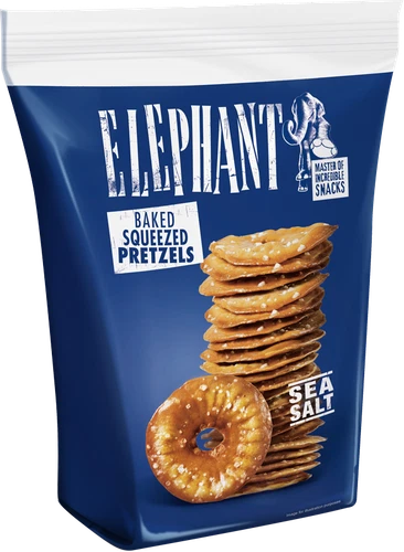 ELEPHANT Baked Squeezed Pretzels with Sea Salt Crackers Snacks 80g 2.8oz