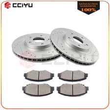 Drilled Front Brake Rotors Discs & Ceramic Brake Pads For 2005-2006 Honda CR-V