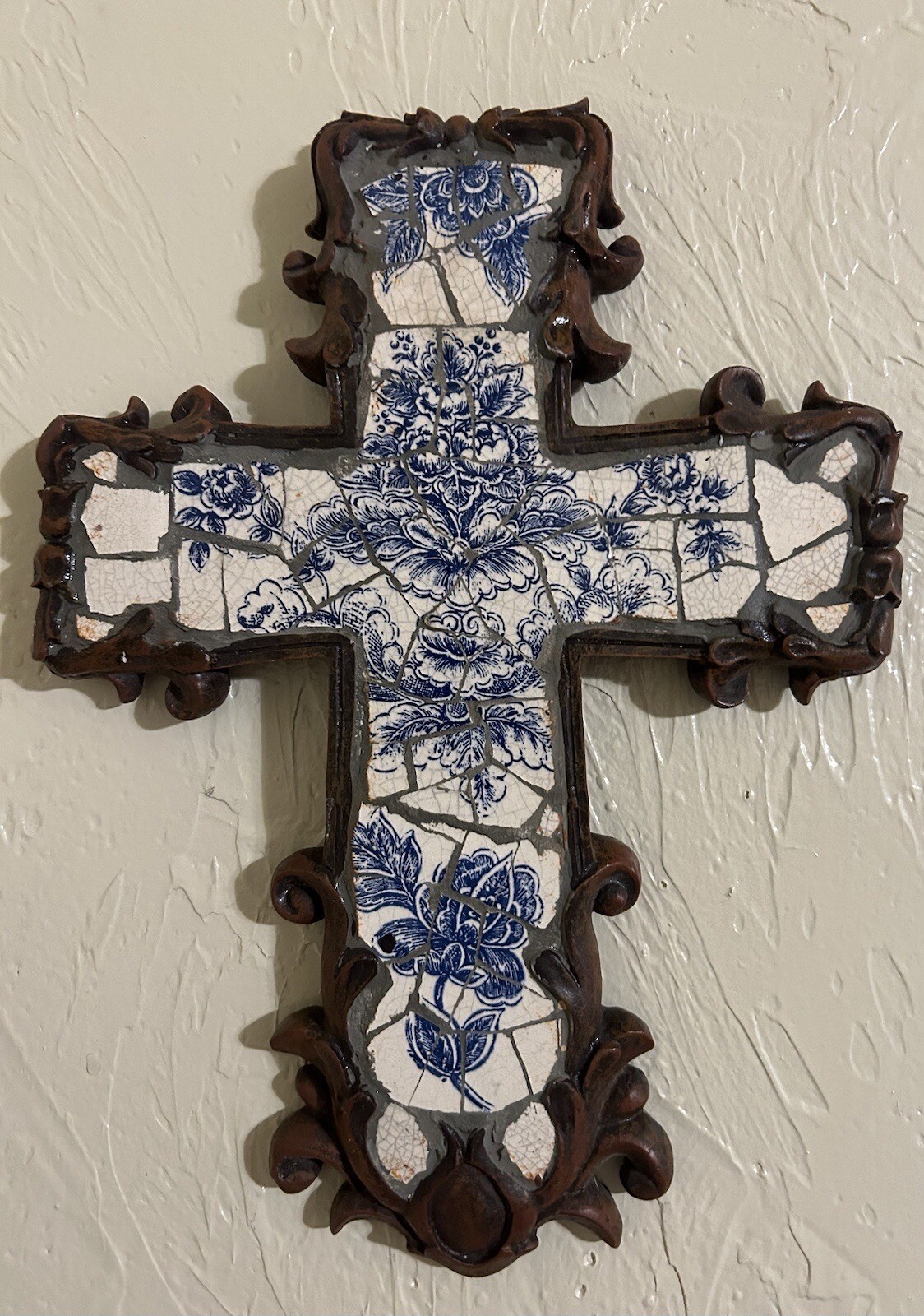 Pottery Cross From Maxcera Corp Ceramic And Broken Tiles Beautiful Hanging Cross