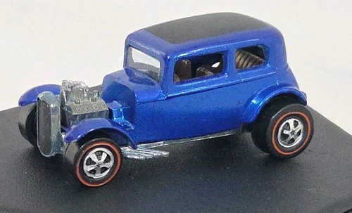 Hot Wheels Redline 1968 '32 FORD VICKY Blue  With Button With Display Case