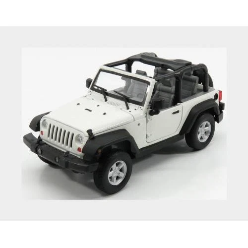 1:24 WELLY Jeep Wrangler Rubicon Open 2007 White Black WE22489CW-OPEN - Immagine 2 di 2