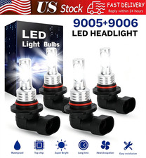 9006 9005 LED Headlight KIT Combo Bulbs 10000K High Low Beam Super Bright White
