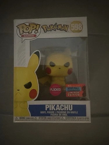 Funko Pop Grumpy Pikachu Flocked Angry Pokemon Vinyl Figure - 598