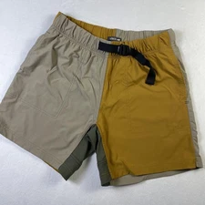 Toad & Co Rover Pull-On Camp Shorts Mens 33 Tan Brown Nylon Colorblock Hiking