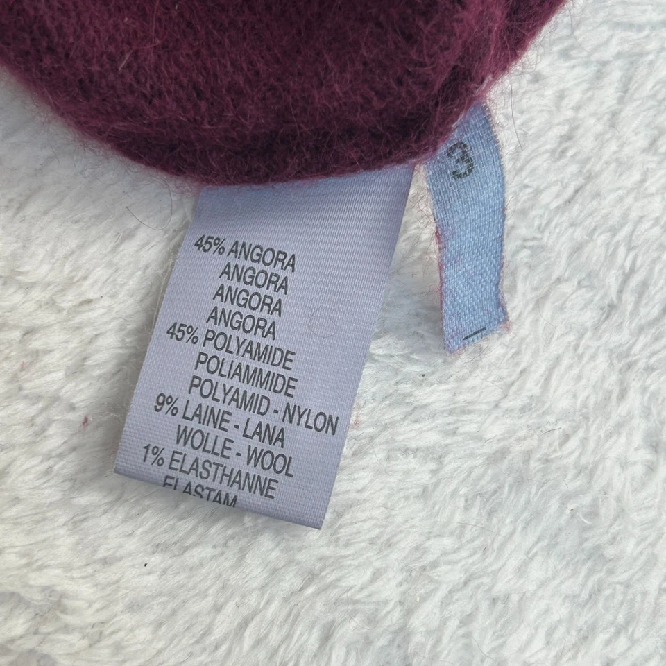 Suéter de Colección Karin Beck para Mujer Cuello Alto 3 Ombre Rojo Púrpura Angora Mezcla de Lana Foto 4 de 4