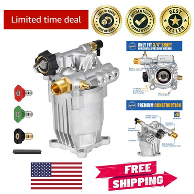 #ad Engine Driven Horizontal Pressure Washer Pump 3300 PSI @ 2.5 GPM Aluminum $94.04
