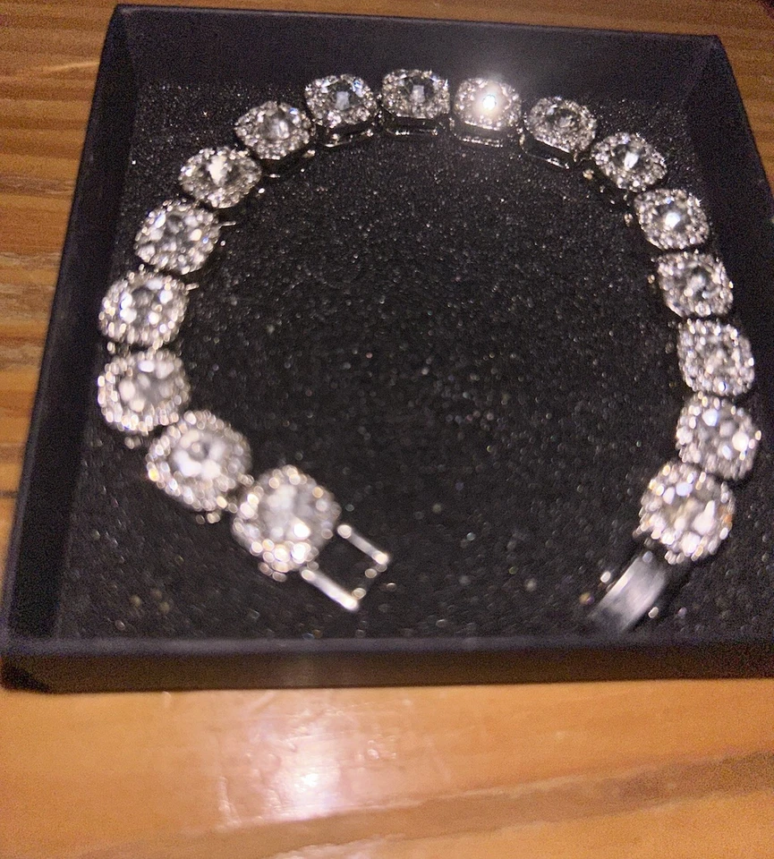 Unisex Lab created Baguette Bracelet Stainless Steel & Crystal Encrusted 💎 - Image 4 of 4