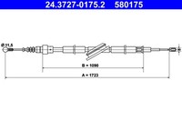 ATE Bremsseil Seilzug Feststellbremse 24.3727-0175.2 FüR VW Audi Skoda Golf A3 4
