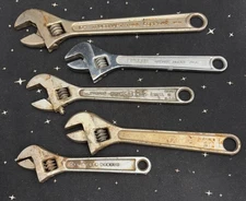 Vtg Cresent Wrenches Lot Of 5 1-10" 3-8" 1-6" Different BrandsJapan,Diamalloy