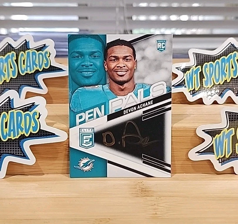 De'Von Achane Panini Donruss Elite Pen Pals #PPDAC Black Gold Ink