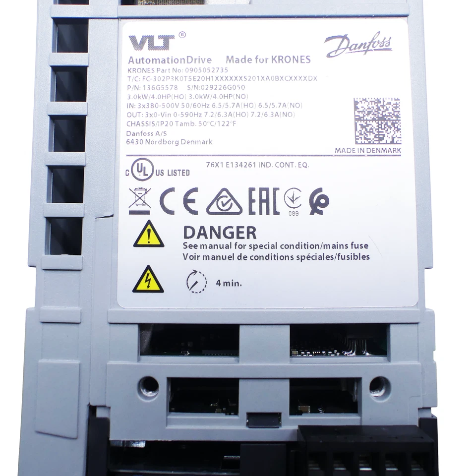 DANFOSS FC-302P3K0T5E20H1XXXXXXS201XA0BXCXXXXDX Umrichter 136G5578 -unused- - Bild 4 von 4