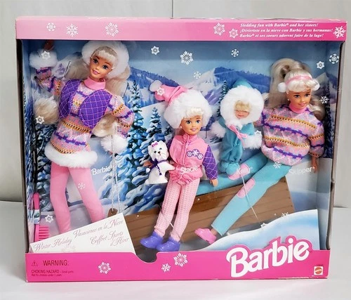 D-136 VINTAGE 1995 MATTEL BARBIE WINTER HOLIDAY GIFT SET! MIB!