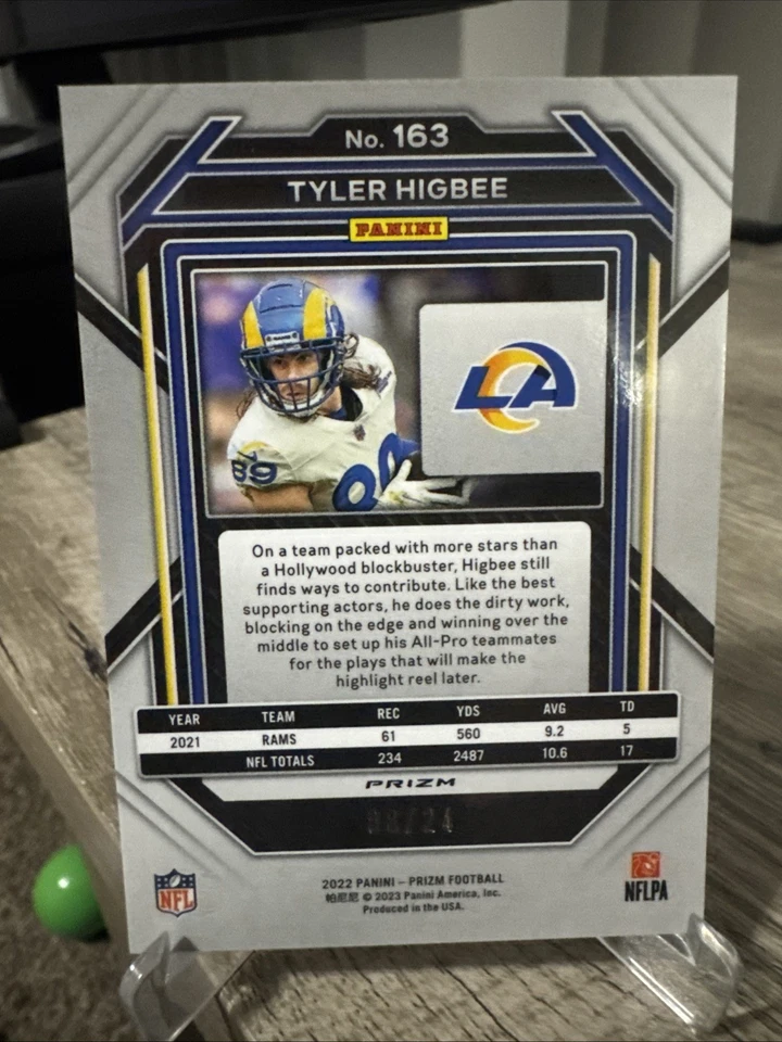 2022 Prizm #163 Tyler Higbee Gold Speckle /24 - Image 2 of 2