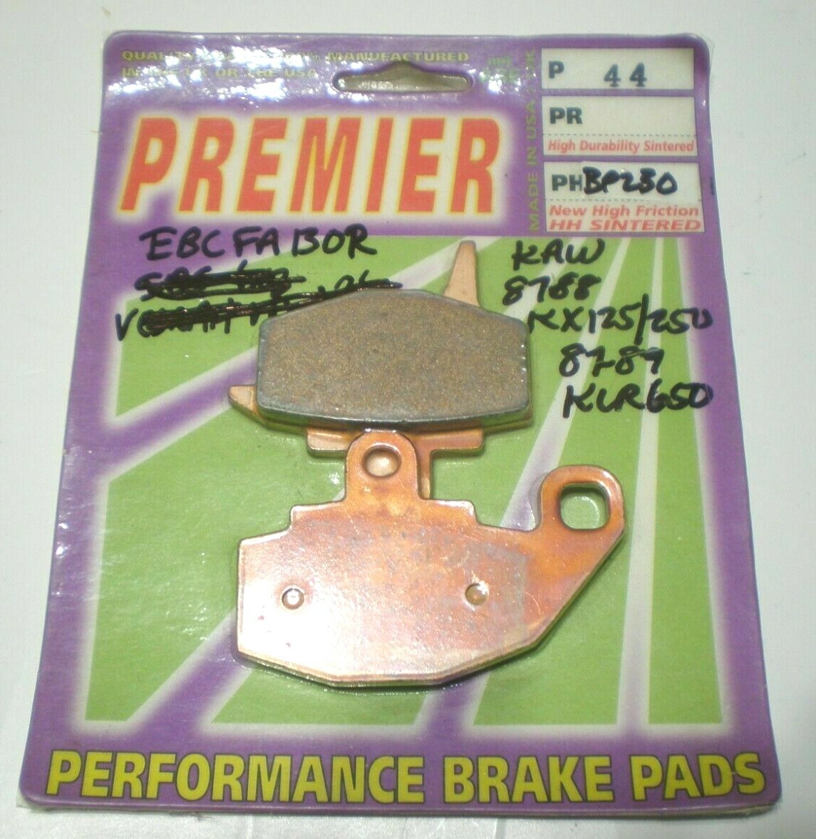 Premier NOS P44 Brake Pads (EBC FA130R)- Kawasaki KX, KLR | eBay