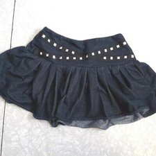 Justice Girl's 8 Dark Wash Embellished Denim Jean Skirt with Shorts