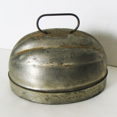 Vtg Made in USA Aluminum Pudding Melon Mold Steam Cake 1 QT Farm Charm Decor