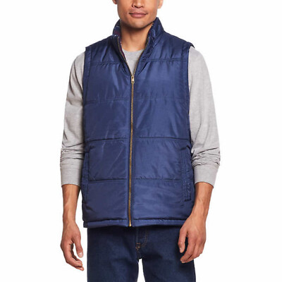 Weatherproof Vintage Men's Puffer Full Zip Insulated Vest, Dark Sapphire, S