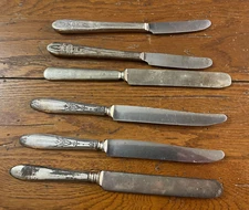 Vintage Misc Lot of 8 Silver Plated / Stainless Butter Knives Cheese Flatware