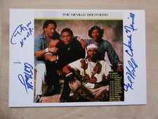 Neville Brothers autographs fully signed 15x21 cm index card with magazine image